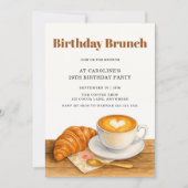 コーヒーとクロワッサンの29歳の誕生日ブランチ 招待状 (正面)