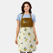 コーヒーとクロワッサン エプロン (着用した状態)