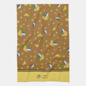 コーヒーとクロワッサン キッチンタオル (縦)