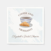 コーヒーとクロワッサン ブライダルシャワー スタンダードカクテルナプキン (正面)