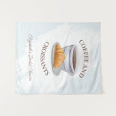 コーヒーとクロワッサン ブライダルシャワー タペストリー (正面(横))