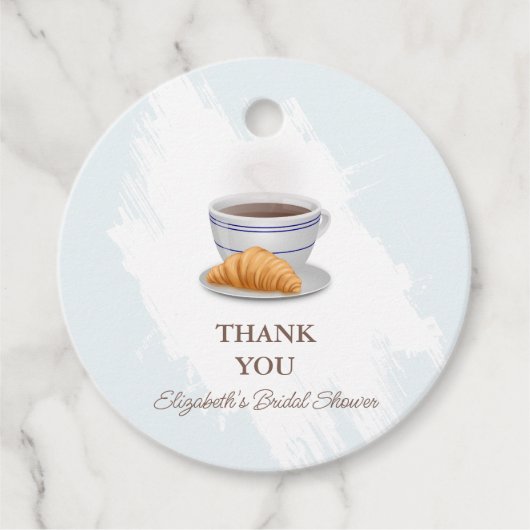 コーヒーとクロワッサン ブライダルシャワー フェイバータグ (正面)