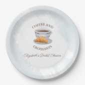 コーヒーとクロワッサン ブライダルシャワー ペーパープレート (正面)