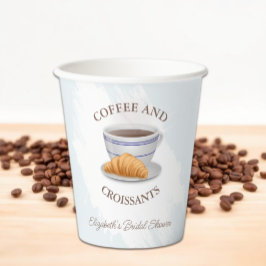 コーヒーとクロワッサン ブライダルシャワー 紙コップ