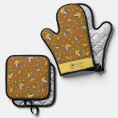 コーヒーとクロワッサン 鍋つかみ&鍋敷きセット (正面/裏面)