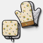 コーヒーとクロワッサン 鍋つかみ&鍋敷きセット (正面/裏面)