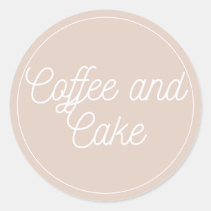 コーヒーとケーキのベーカリーロゴ ラウンドシール