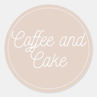 コーヒーとケーキのベーカリーロゴ ラウンドシール