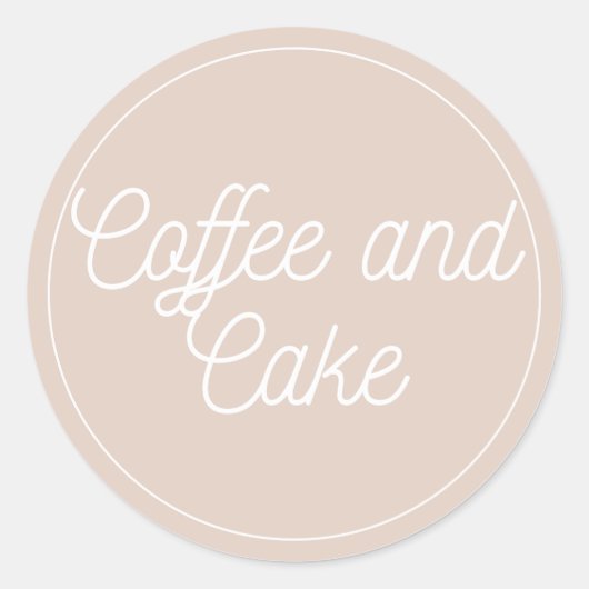 コーヒーとケーキのベーカリーロゴ ラウンドシール (正面)