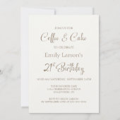 コーヒーとケーキの21歳の誕生日 招待状 (裏面)