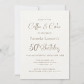 コーヒーとケーキの50歳の誕生日 招待状 (裏面)