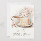 コーヒーとケーキの65歳の誕生日ブランチ 招待状 (正面)