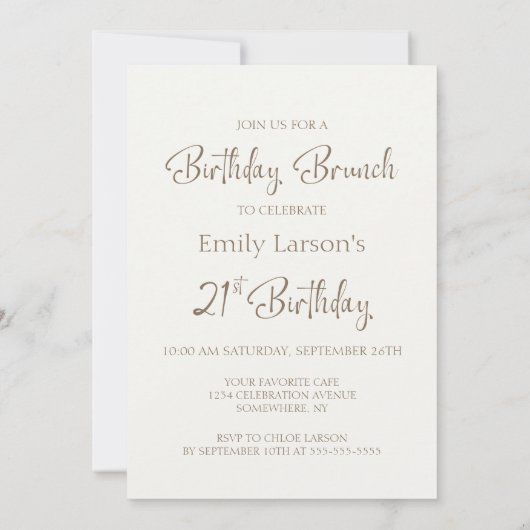 コーヒーとケーキ21日の誕生日ブランチ 招待状 (裏面)