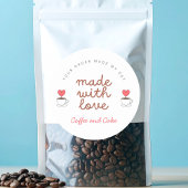 コーヒーとケーキ コーヒーショップ 愛を込めて作りました ステッカー