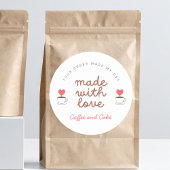 コーヒーとケーキ コーヒーショップ 愛を込めて作りました ステッカー