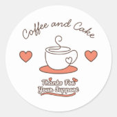 コーヒーとケーキ ラウンドシール (正面)