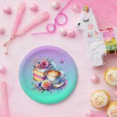 コーヒーとケーキ |友最高の人の誕生日 ペーパープレート (パーティー)