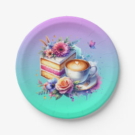 コーヒーとケーキ |友最高の人の誕生日 ペーパープレート