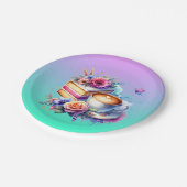 コーヒーとケーキ |友最高の人の誕生日 ペーパープレート (アングル)