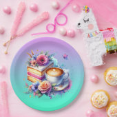 コーヒーとケーキ |友最高の人の誕生日 ペーパープレート (パーティー)