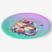 コーヒーとケーキ |友最高の人の誕生日 ペーパープレート (アングル)