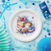 コーヒーとケーキ |友最高の人の誕生日 ペーパープレート (パーティー)