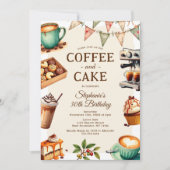 コーヒーとケーキ 大人の誕生日パーティー 招待状 (正面)