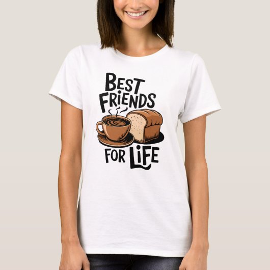 コーヒーとケーキ Tシャツ (正面)