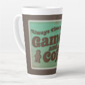 コーヒーとゲームタイムズおもしろいヴィンテージスタイル カフェラテマグ (左アングル)