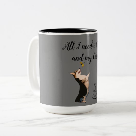 コーヒーとコルギしかいらない ツートーンマグカップ (正面左)