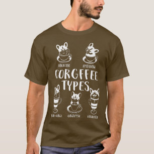 コーヒーとコーギ、おもしろい犬恋人の贈り物、犬のパーズ Tシャツ