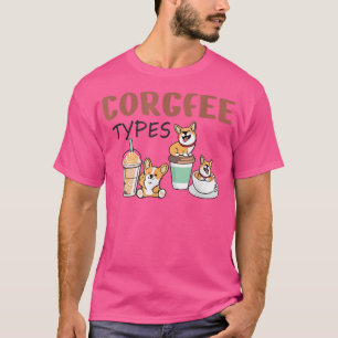 コーヒーとコーギ、おもしろい犬恋人の贈り物、犬のパーズ Tシャツ