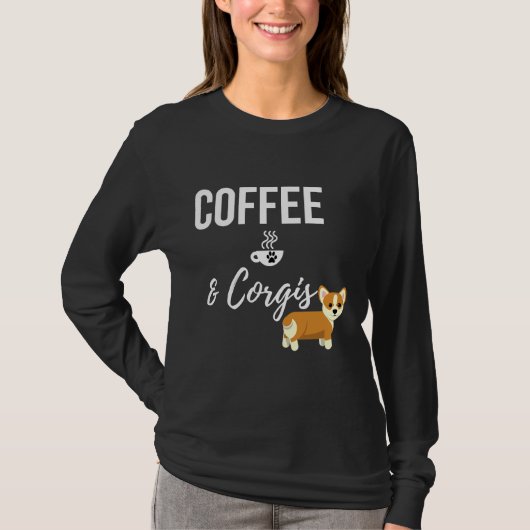 コーヒーとコーギ Tシャツ (正面)