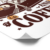 コーヒーとコーヒーおもしろい骨格のハロウィーン ポスター (角)