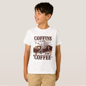 コーヒーとコーヒーおもしろい骨格のハロウィーン Tシャツ (正面フル)
