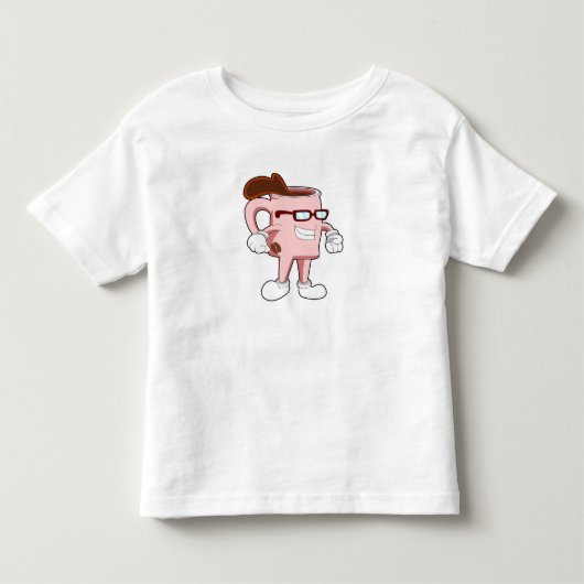 コーヒーとコーヒーカップ トドラーTシャツ (正面)
