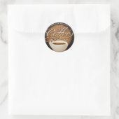 コーヒーとコーヒーカップ ラウンドシール (バッグ)