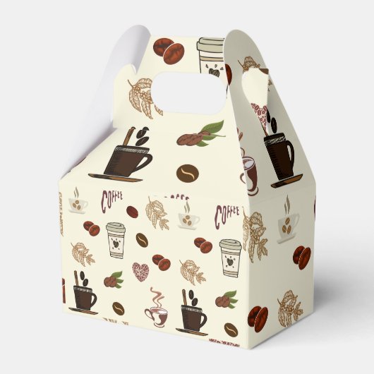 コーヒーとコーヒー豆カップ フェイバーボックス (正面サイド)