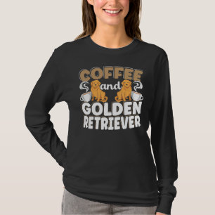 コーヒーとゴールデンレトリバー犬カフェイン Tシャツ