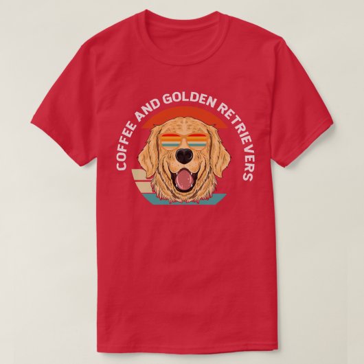 コーヒーとゴールデンレトリバー Tシャツ (デザイン正面)