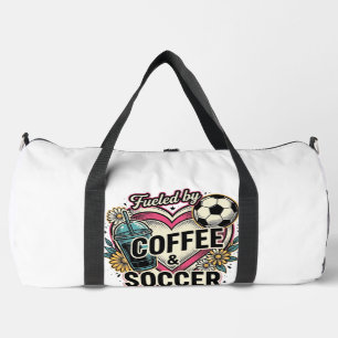 コーヒーとサッカーに支えられて ビンテージTシャツデザイン_1 ダッフルバッグ