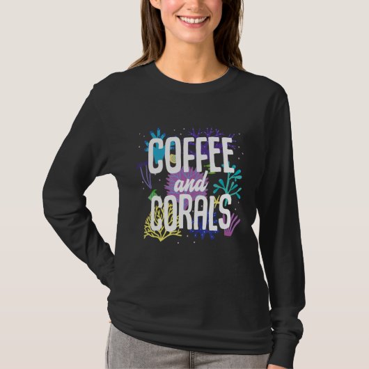 コーヒーとサンゴ礁Anemone Coral Reefs Tシャツ (正面)