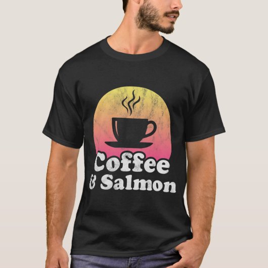 コーヒーとサーモン Tシャツ (正面)
