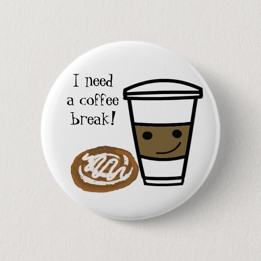コーヒーとシナモンブレッド 缶バッジ (正面)