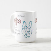 コーヒーとジャーマンシェパード コーヒーマグカップ (正面左)