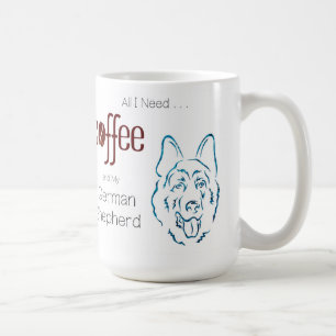 コーヒーとジャーマンシェパード コーヒーマグカップ