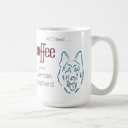 コーヒーとジャーマンシェパード コーヒーマグカップ (右)