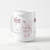 コーヒーとジャーマンシェパード コーヒーマグカップ (正面左)