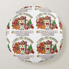 コーヒーとジンジャー走バーのクリスマスラウンドピロー ラウンドクッション