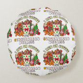 コーヒーとジンジャー走バーのクリスマスラウンドピロー ラウンドクッション (裏面)